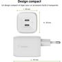Voir la diapositive 5 : Belkin Chargeur USB C x2 65W GaN PPS Blanc