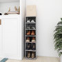 Voir la diapositive 1 : VIDAXL Armoire a chaussures Gris beton 27,5x27x102cm Bois d'ingenierie