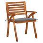 Voir la diapositive 4 : VIDAXL Chaises de jardin avec coussins lot de 8 Bois d'acacia solide