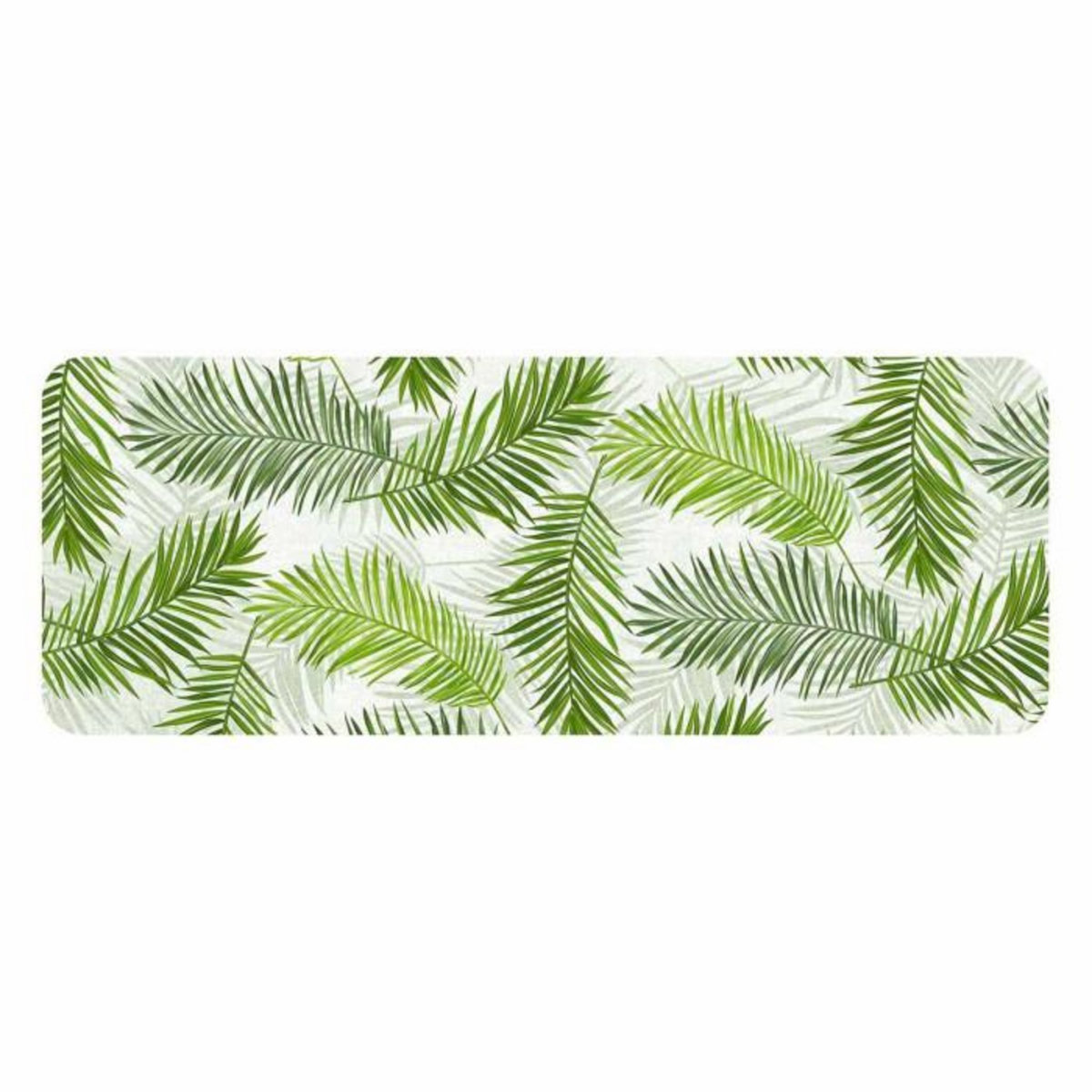 Paris Prix Tapis Imprimé  Green Feuilles  45x120cm Vert