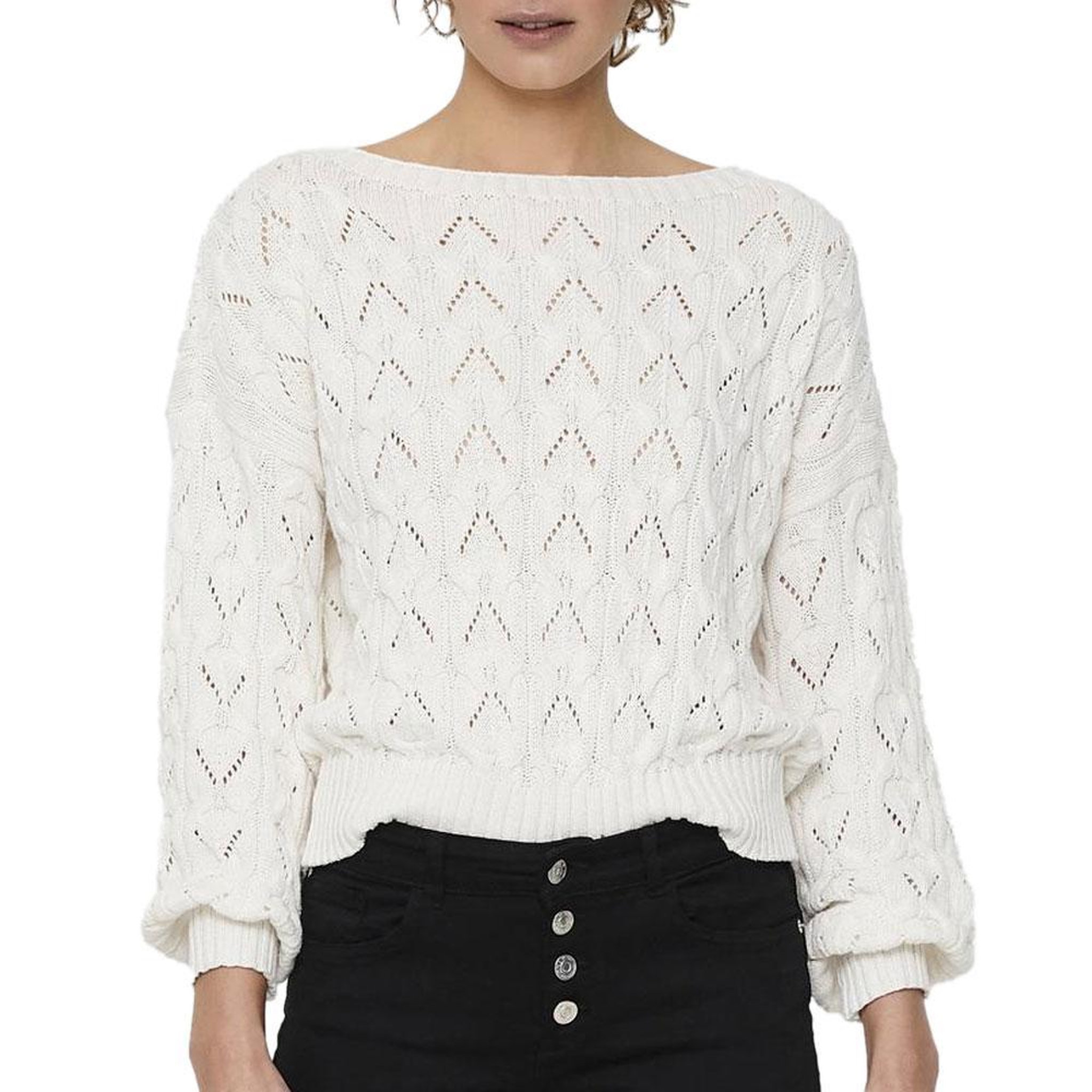 Only Pull Blanc Femme Only Brynn. Coloris disponibles : Blanc