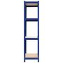 Voir la diapositive 3 : VIDAXL Etagere de rangement a 4 niveaux Bleu Acier et bois ingenierie