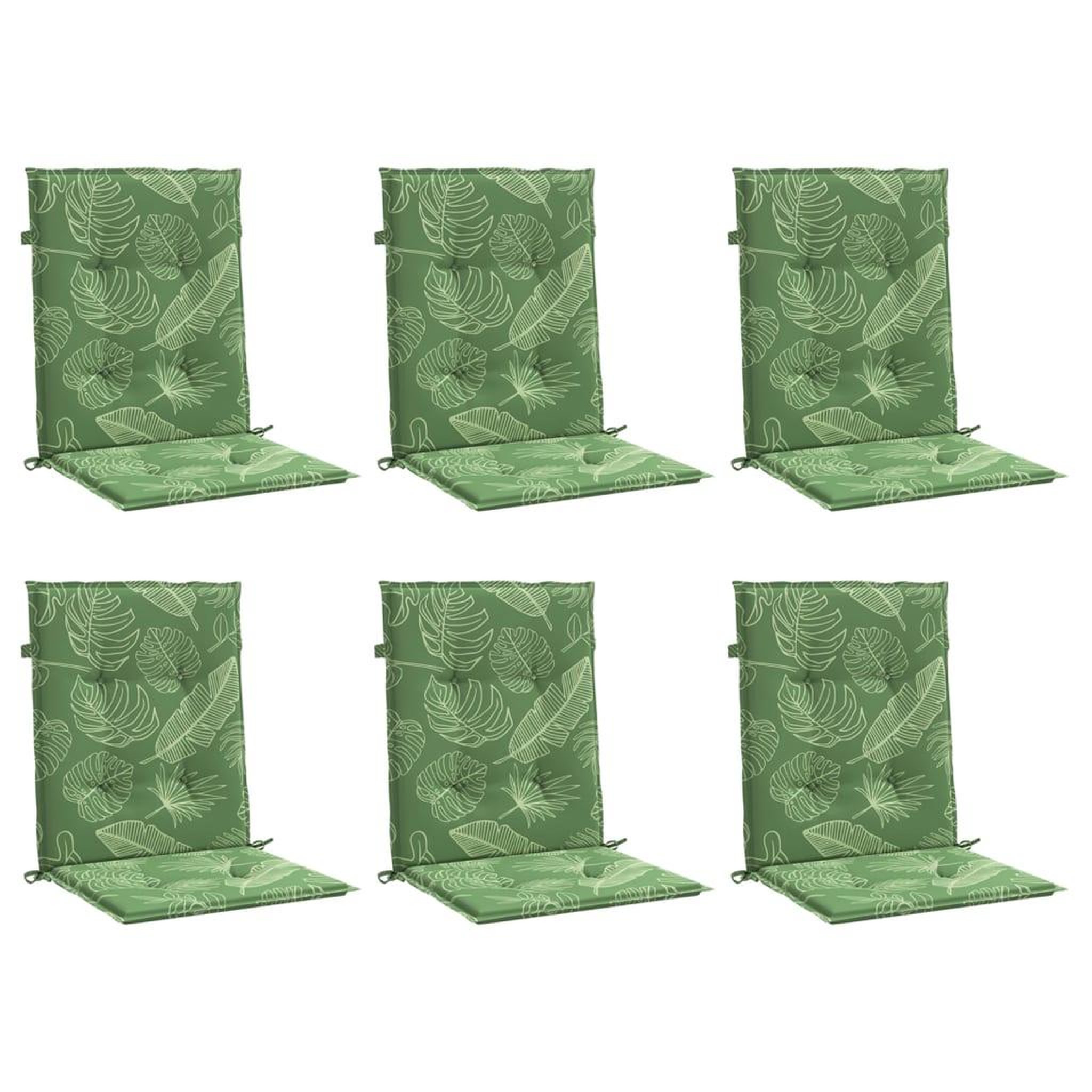 Voir la diapositive 3 : VIDAXL Coussins de chaise a dossier bas lot de 6 modele de feuille