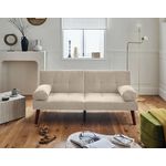 BEST MOBILIER Philae - canapé convertible clic-clac 2 places - velours côtelé. Coloris disponibles : Orange, Beige