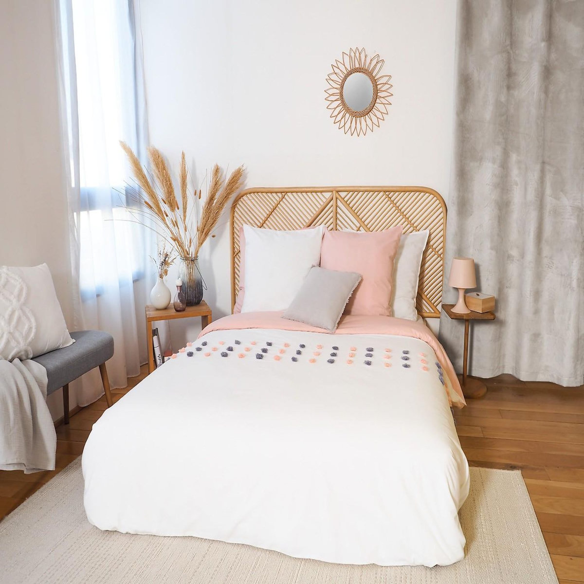 Home collection Parure housse de couette 100% coton 57fils poupie