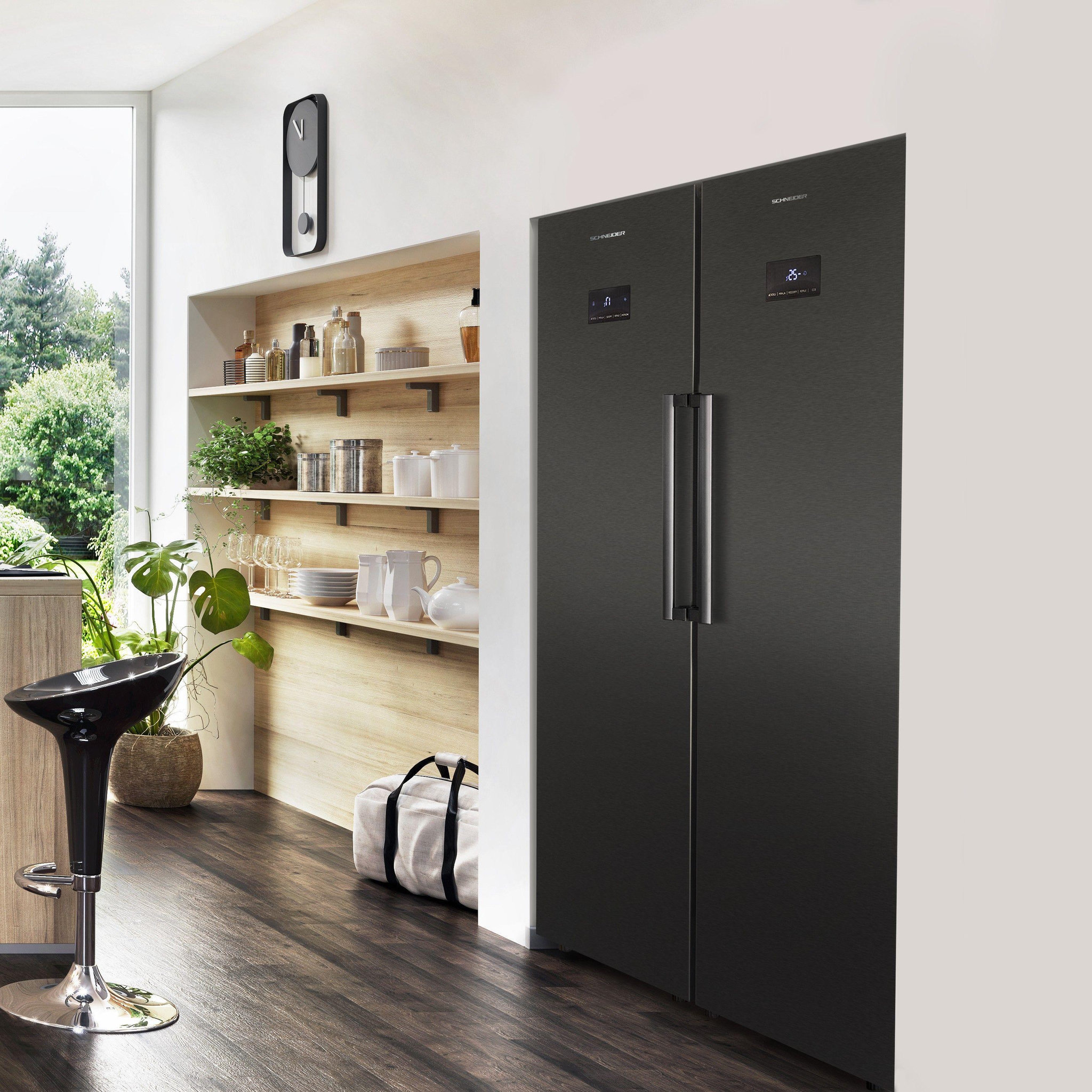 Voir la diapositive 2 : SCHNEIDER Schneider scod360nf-dxd - réfrigérateur une porte 359l dark inox