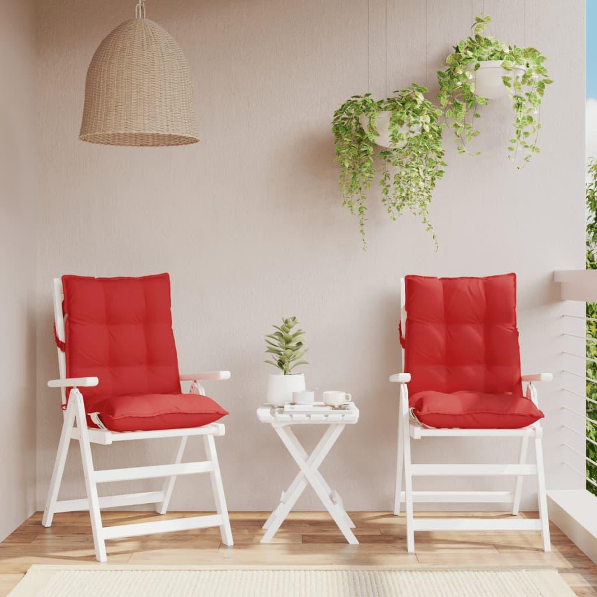 VIDAXL Coussins de chaise a dossier bas lot de 2 rouge tissu oxford
