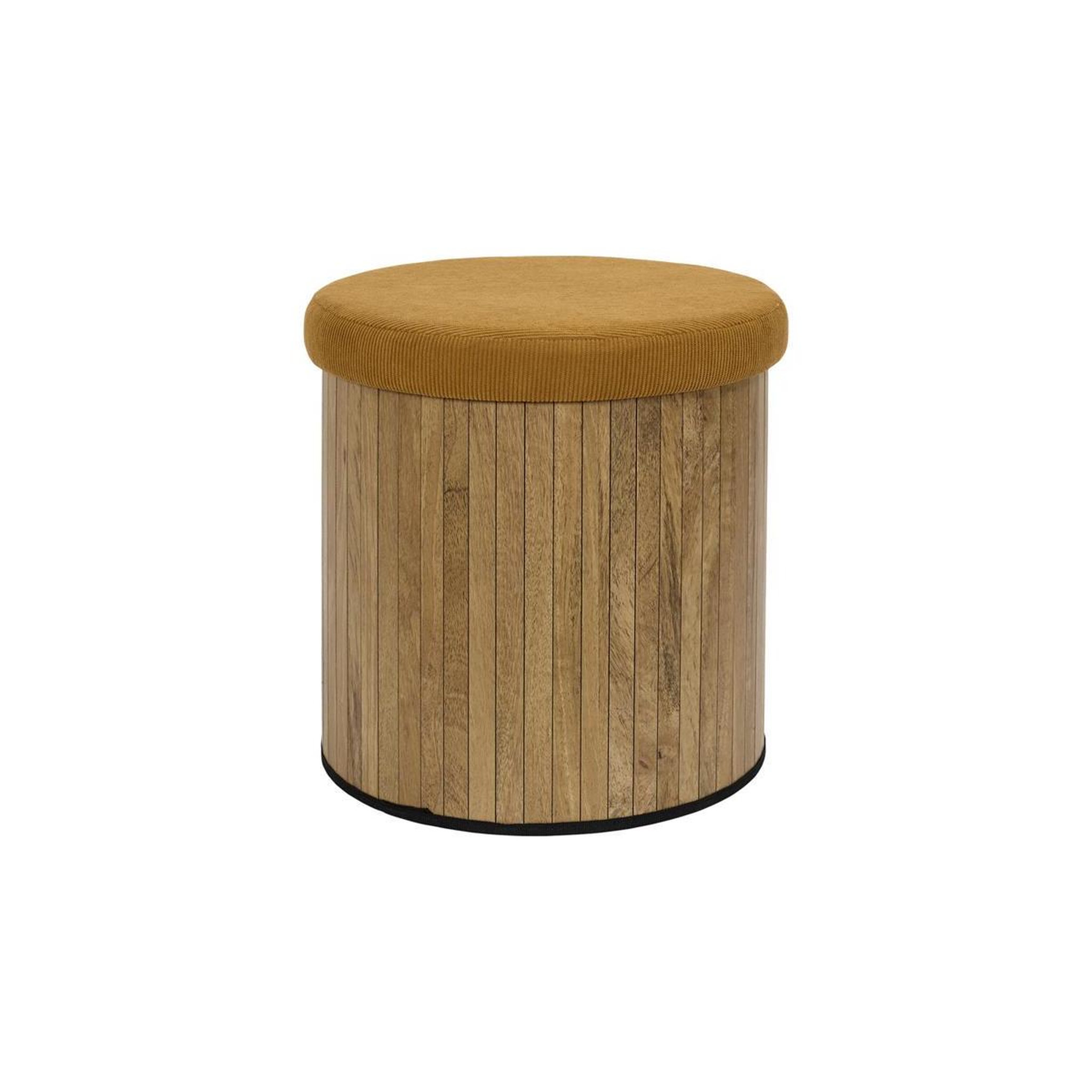 The Home Deco Factory Pouf coffre pliable  jules  38cm jaune
