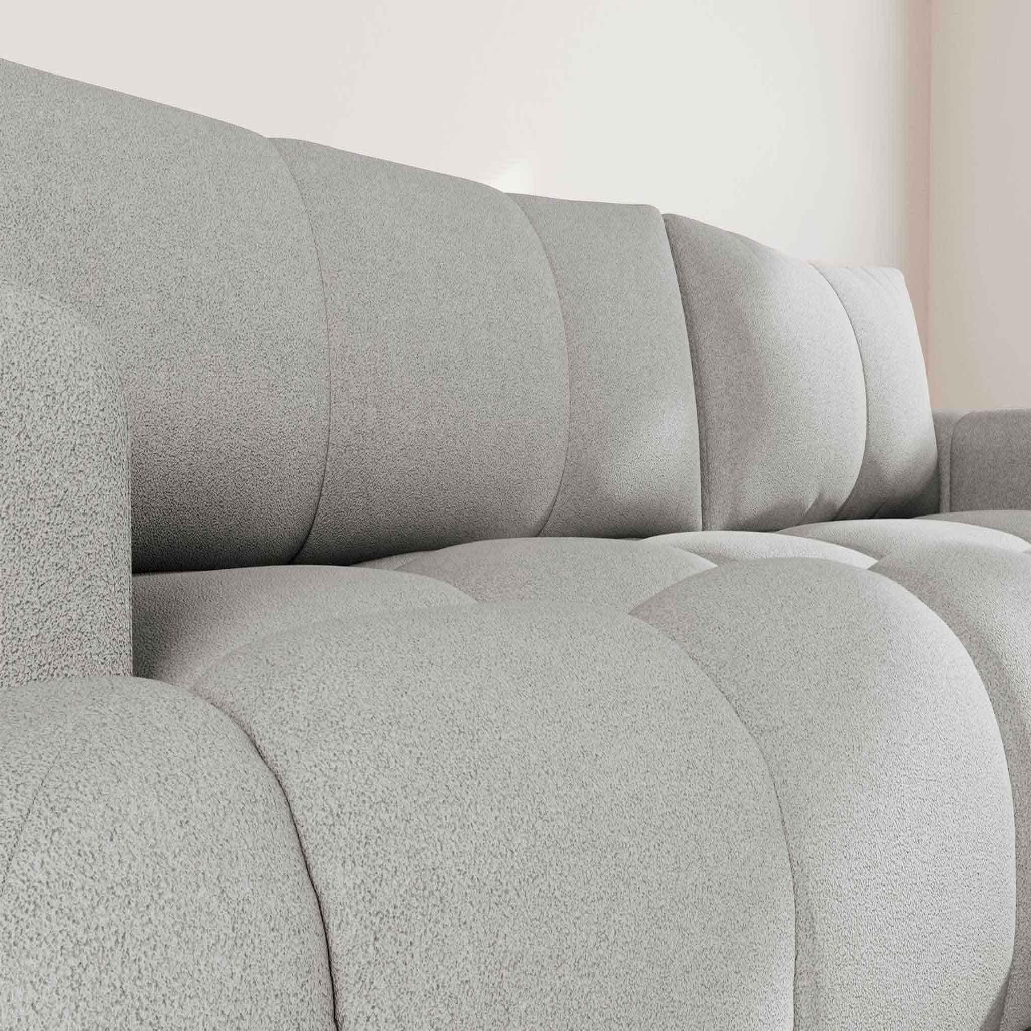 Voir la diapositive 6 : BEST MOBILIER Yulin - canapé d'angle droit 4 places convertible avec coffre en tissu bouclette