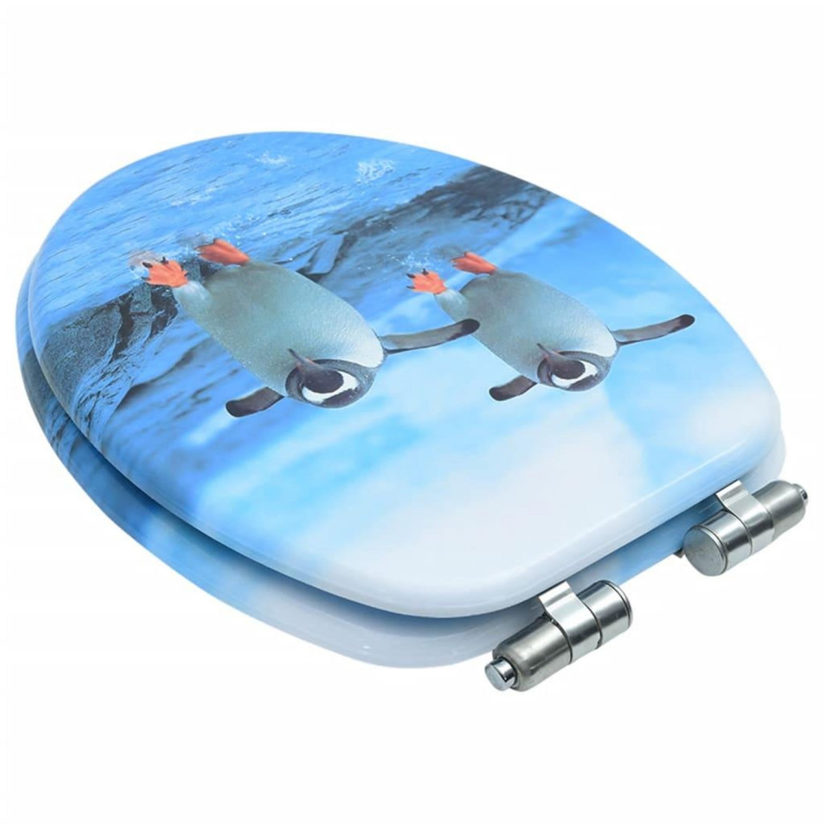 VIDAXL Siege WC avec couvercle a fermeture en douceur MDF Pingouin