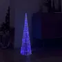 VIDAXL Cone lumineux decoratif pyramide a LED Acrylique Bleu 90 cm