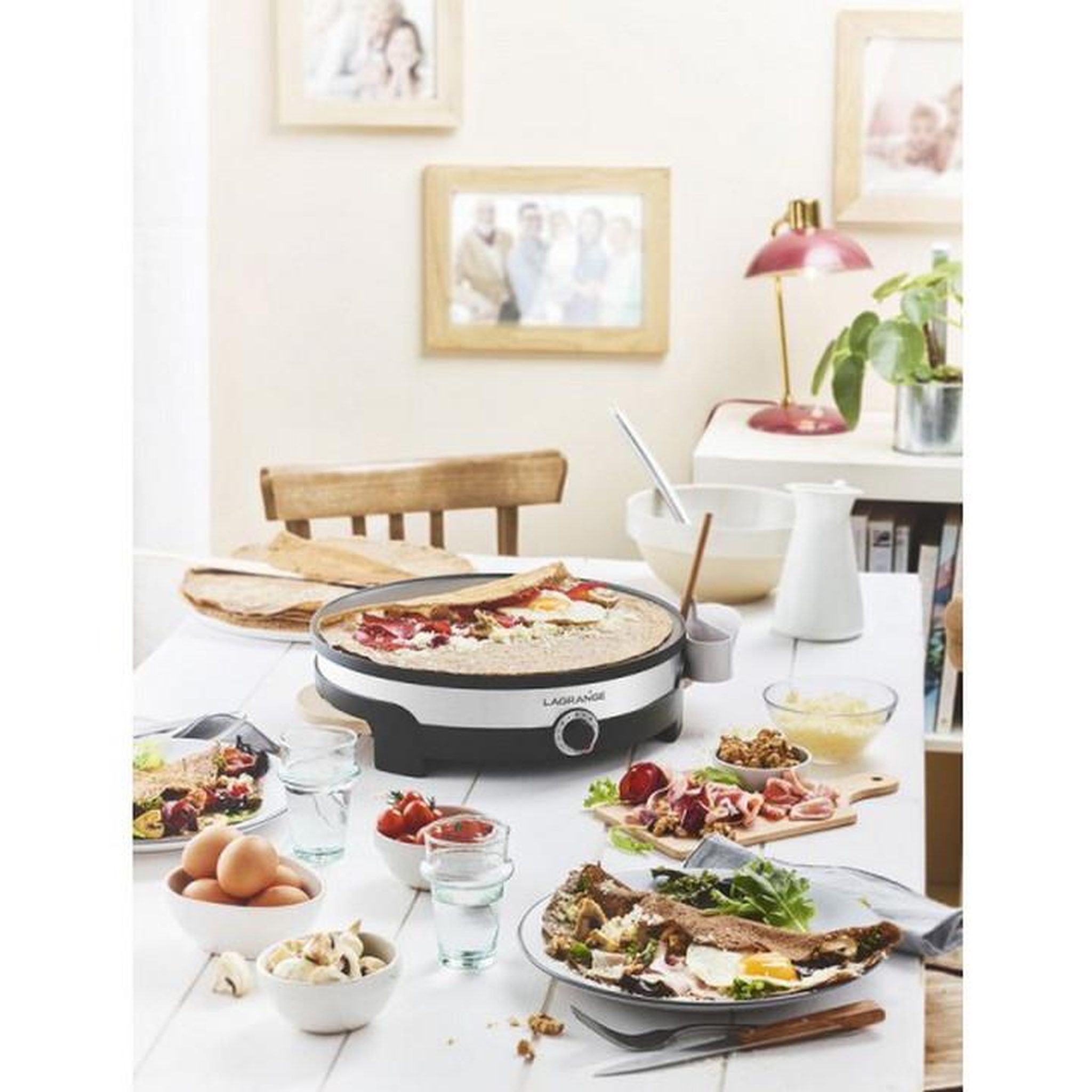 Voir la diapositive 3 : LAGRANGE Crêpière fonte 35cm 1500w noir - 109011
