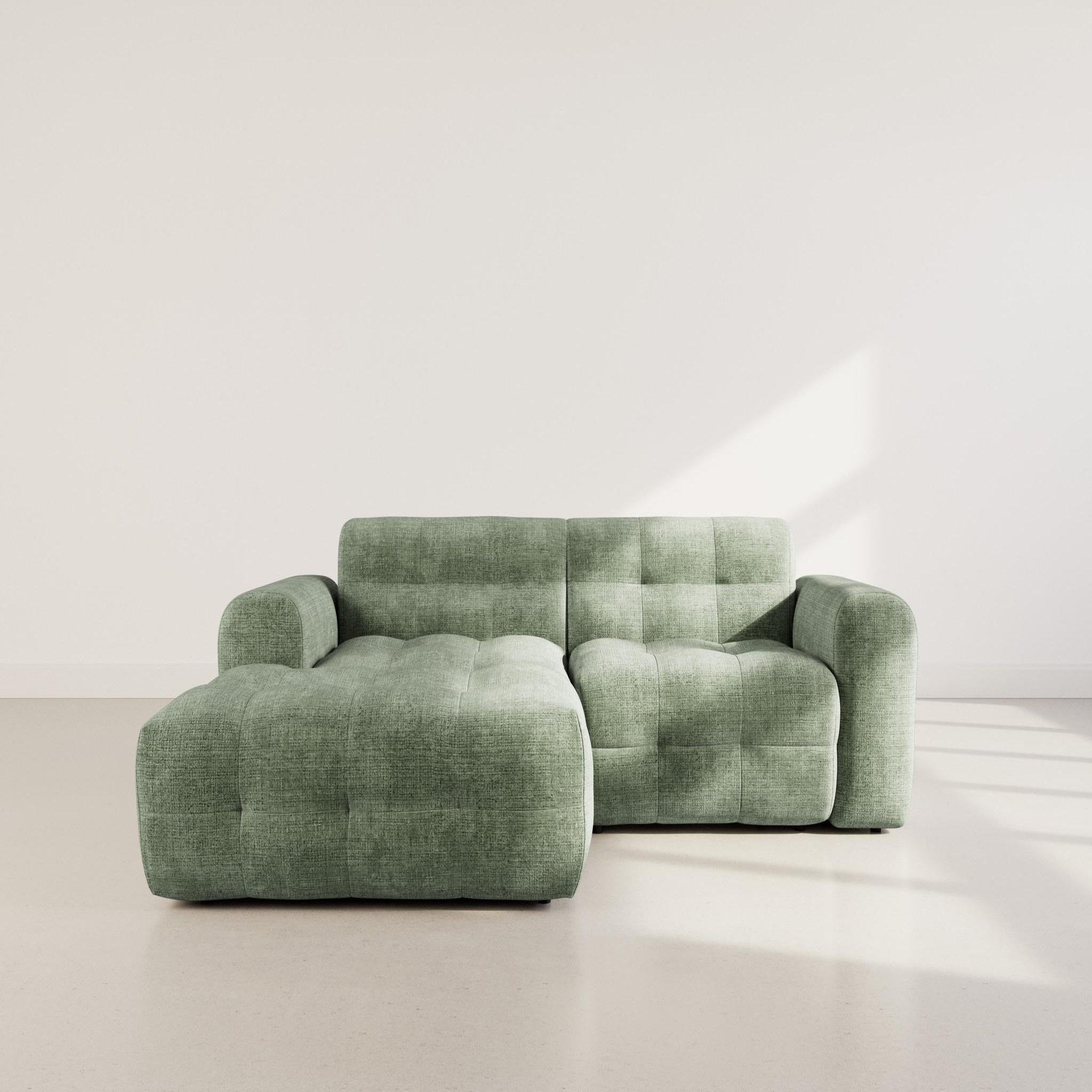 Voir la diapositive 2 : BEST MOBILIER Diane - canapé d'angle gauche 4 places en velours texturé