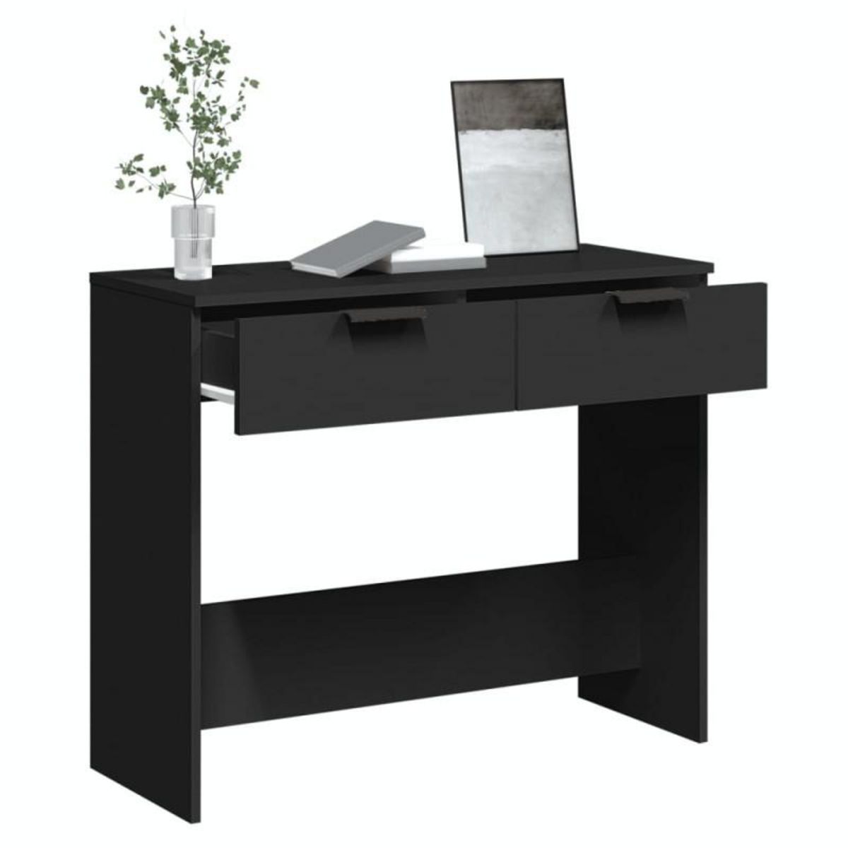 VIDAXL Table console noir 90x36x75 cm bois d ingénierie