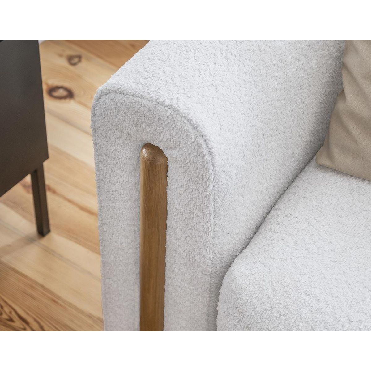 BEST MOBILIER Glendale - canapé droit 3 places - convertible avec coffre - en tissu bouclette