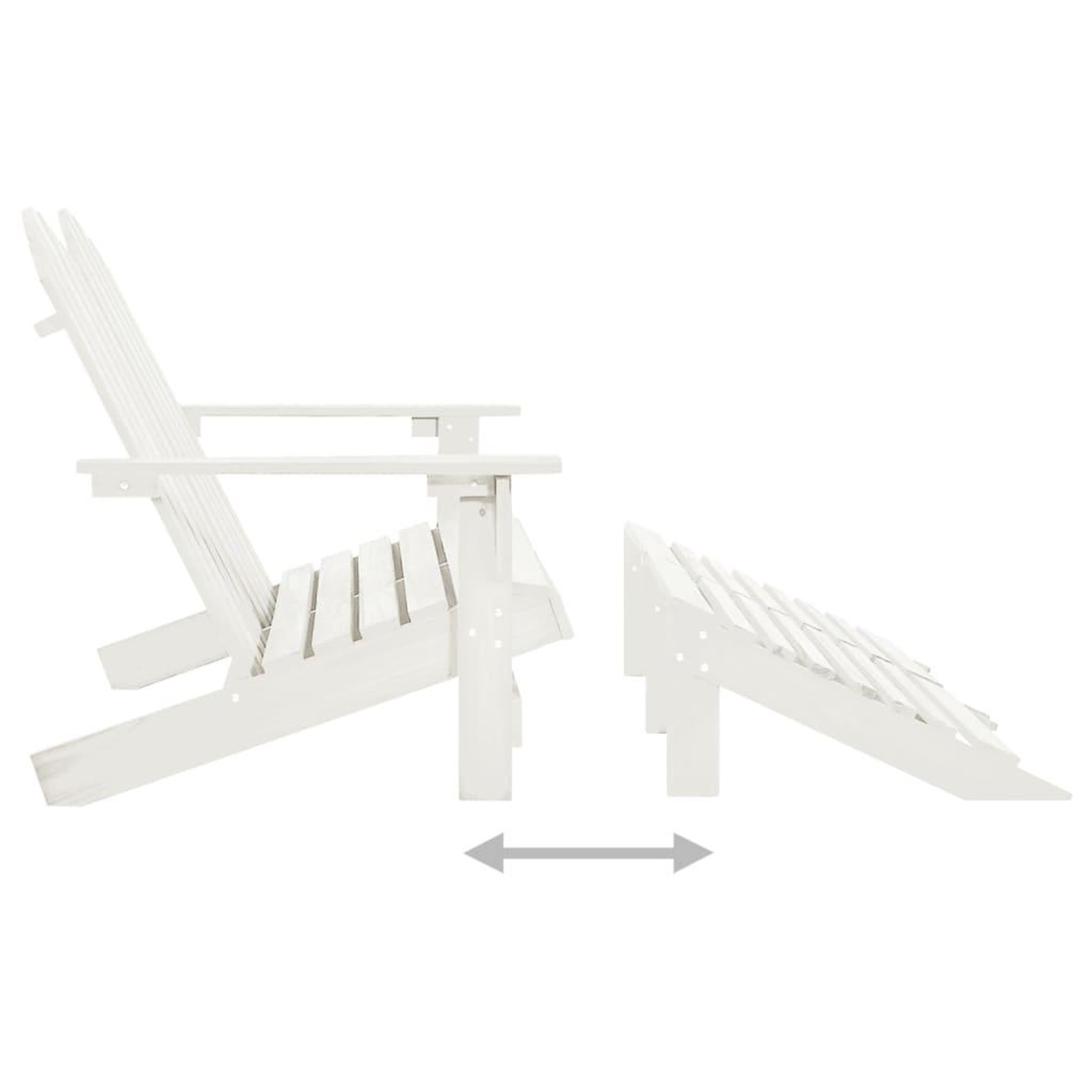 Voir la diapositive 5 : VIDAXL Chaise de jardin Adirondack 2 places et repose-pied sapin blanc