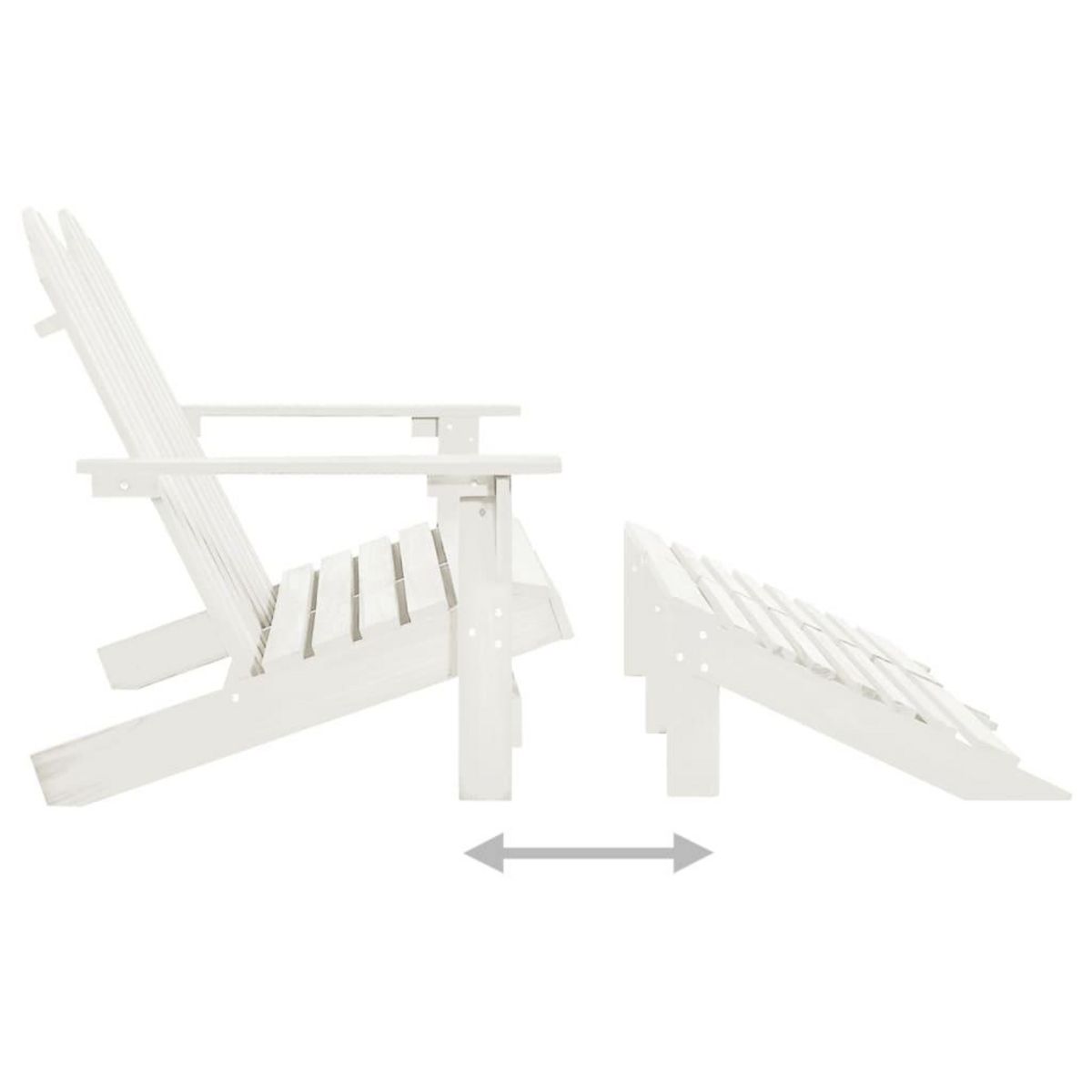 VIDAXL Chaise de jardin Adirondack 2 places et repose-pied sapin blanc