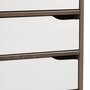 IDIMEX Bureau HUGO avec rangement 5 tiroirs style scandinave en pin massif lasuré taupe et blanc