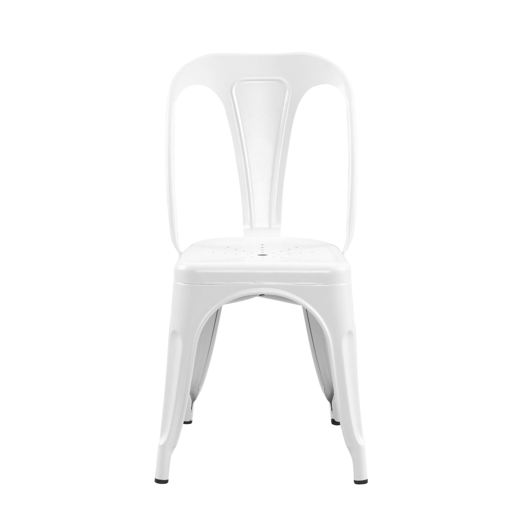 Voir la diapositive 6 : MAISON PAVANE Lot de 2 chaises en métal blanc mat-indus