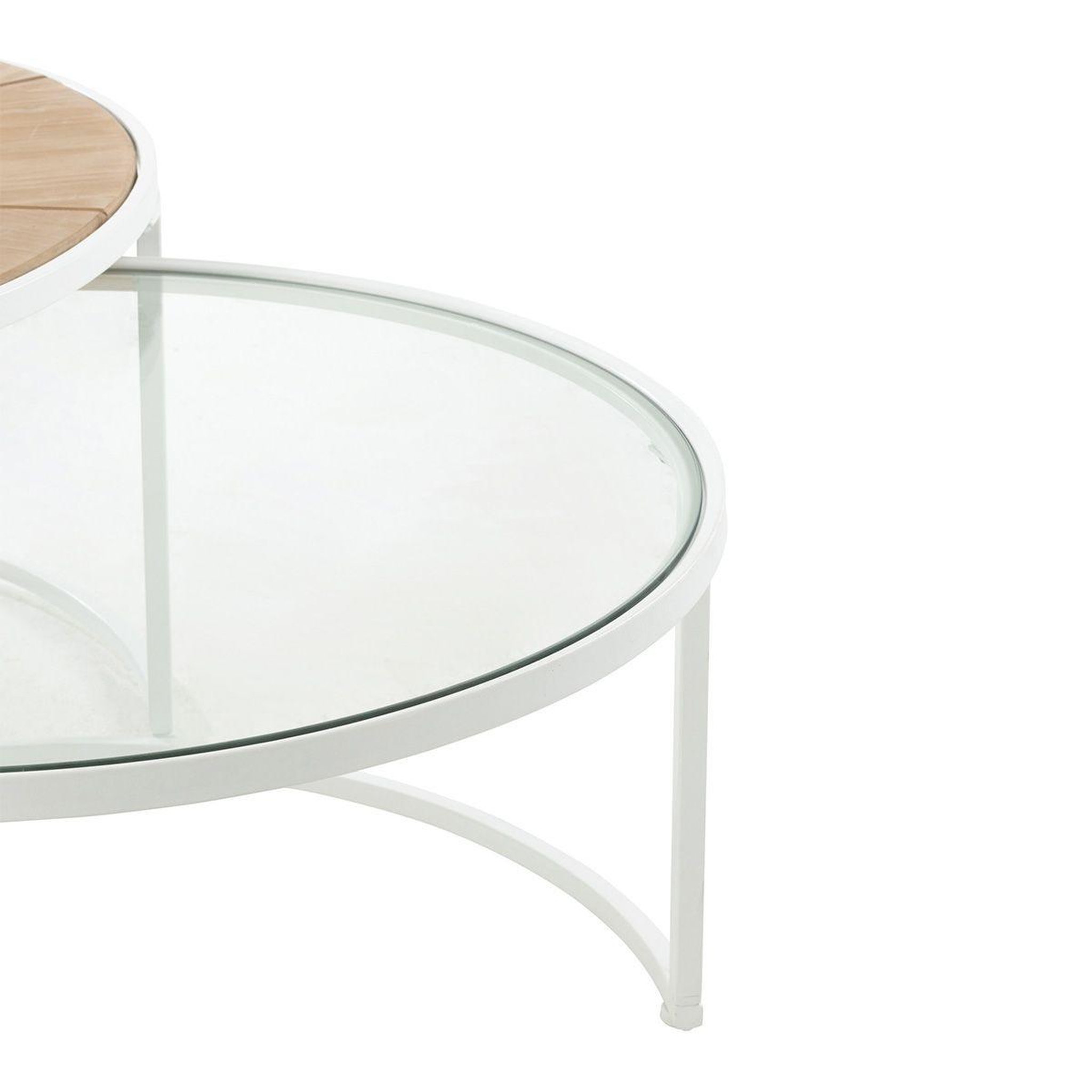 Voir la diapositive 4 : J-LINE Lot de 2 tables basses design  lounge  91cm blanc