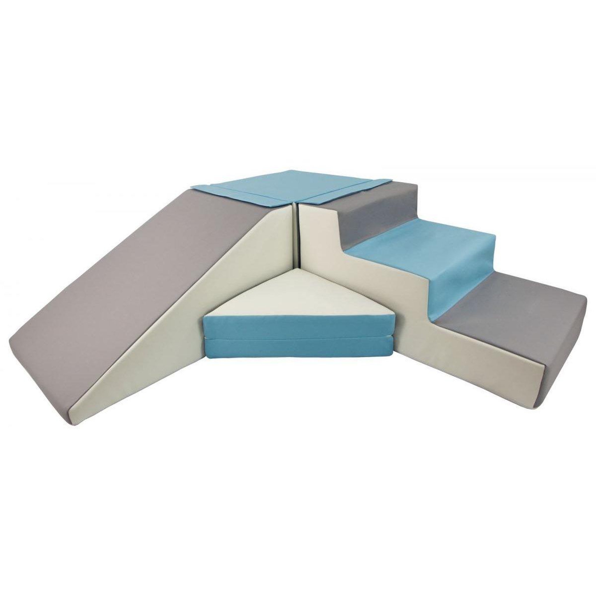 VELINDA Set de 4 blocs en mousse pour le jeu blanc, bleu clair, gris