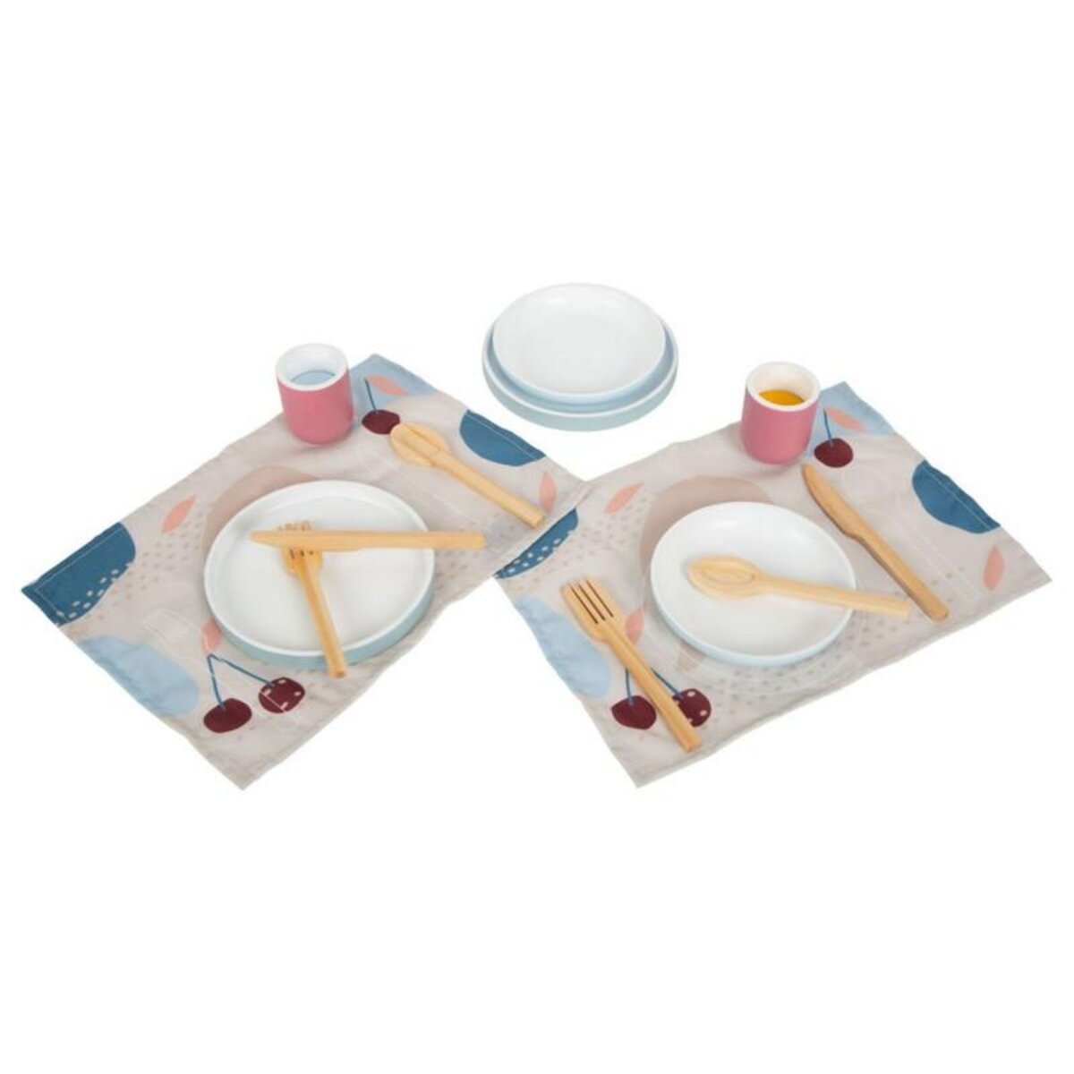 SMALL FOOT Small Foot - Wooden Cutlery Set with Placemats, 15pcs. 12245