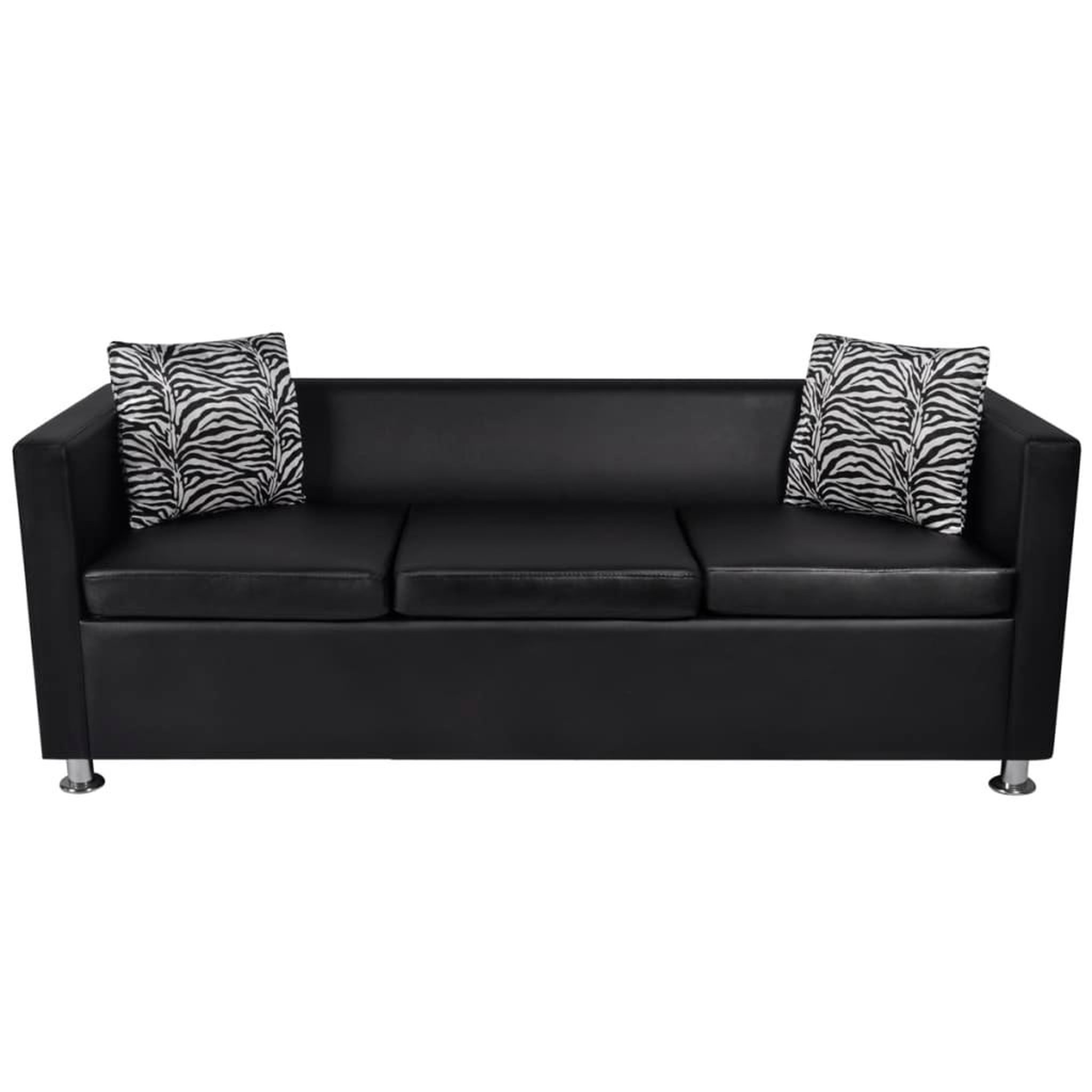 Voir la diapositive 3 : VIDAXL Canape a 3 places Similicuir Noir