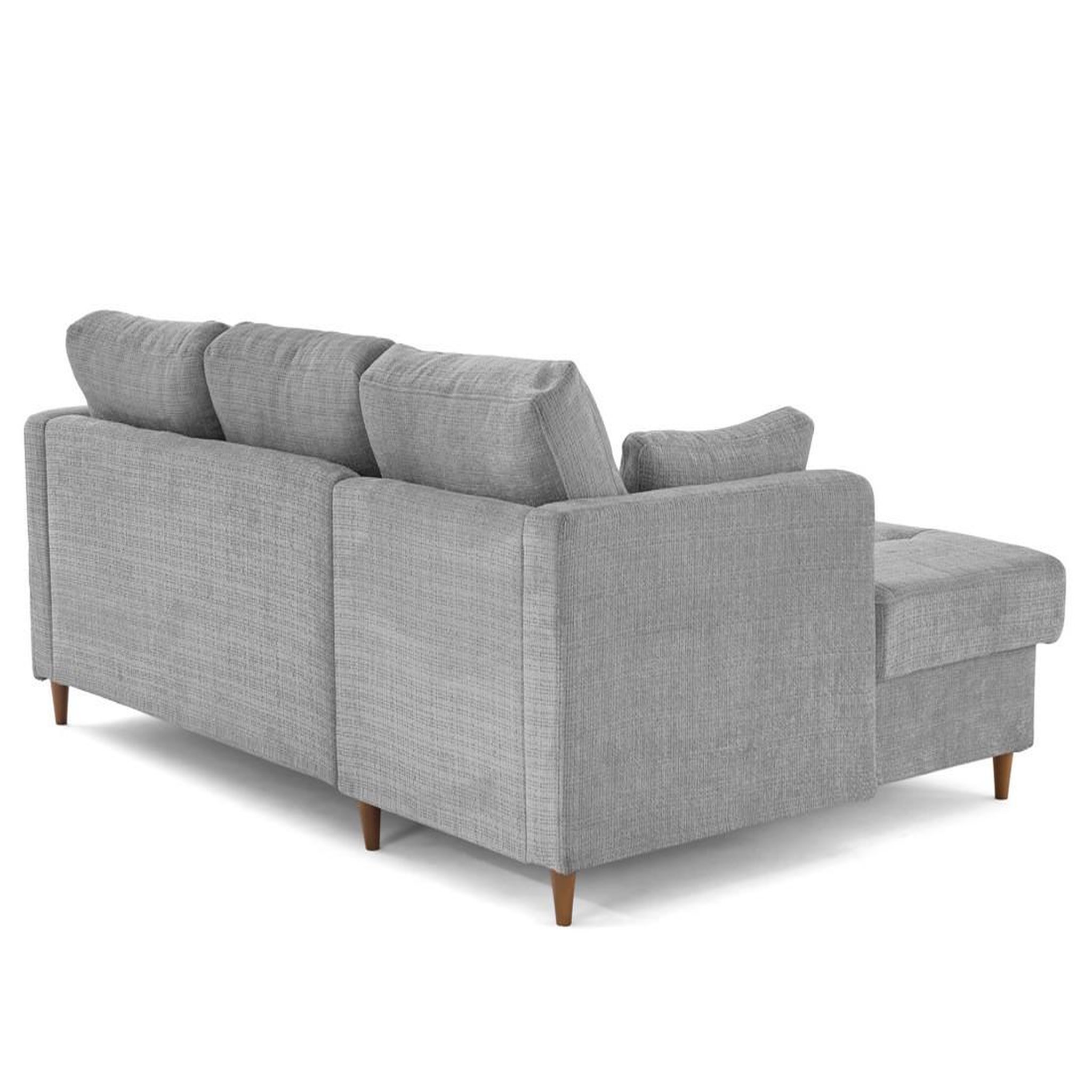 Voir la diapositive 5 : BEST MOBILIER Anna - canapé d'angle gauche 4 places convertible avec coffre en velours texturé