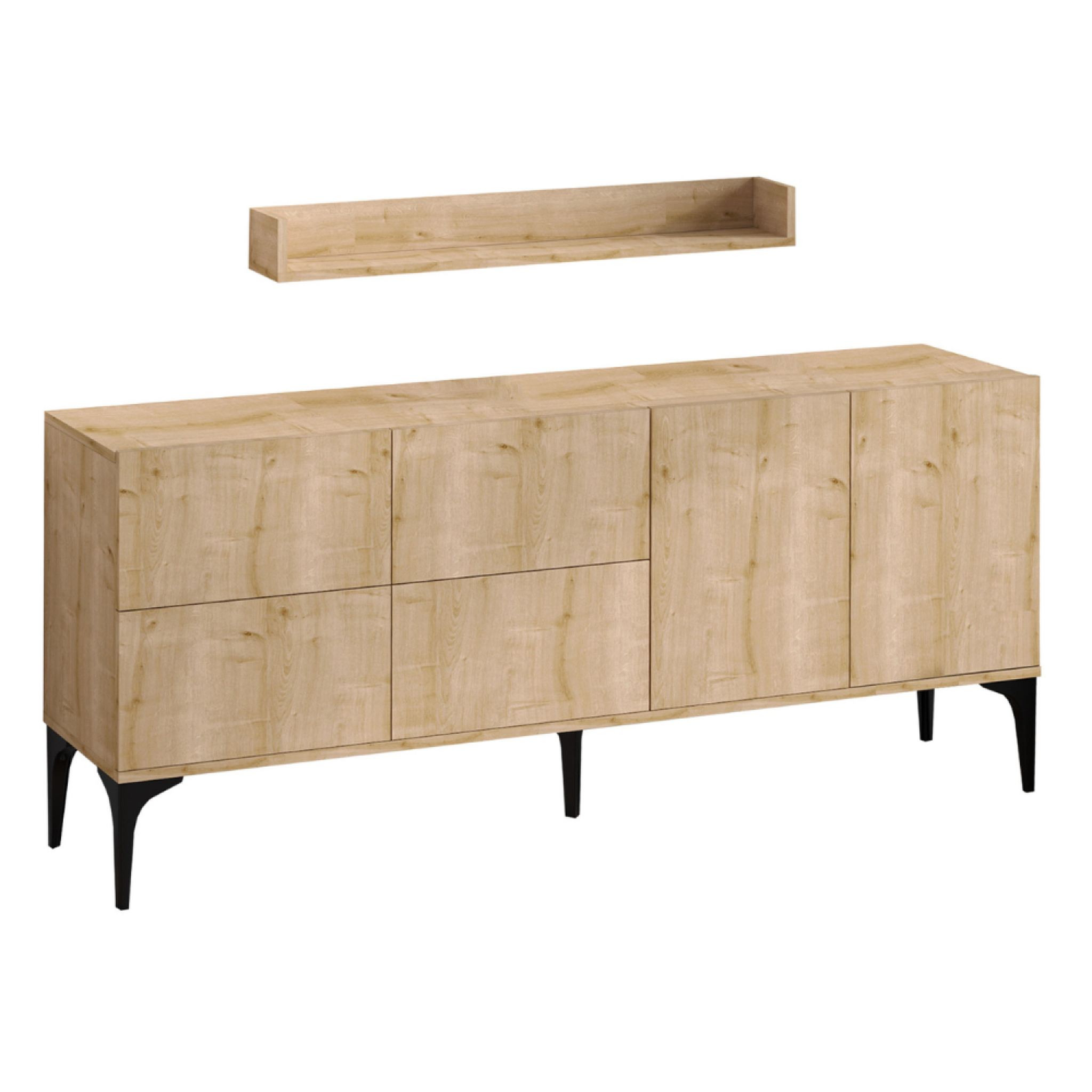 CONCEPT USINE Ensemble buffet et étagère murale assen