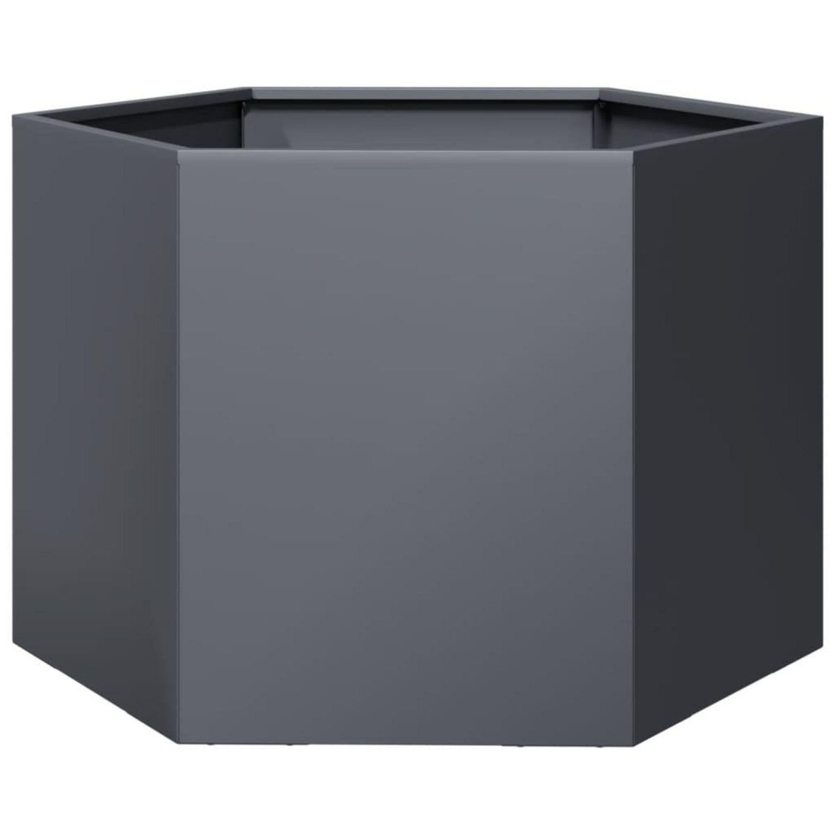 VIDAXL Jardiniere anthracite hexagone 69x60x45 cm acier
