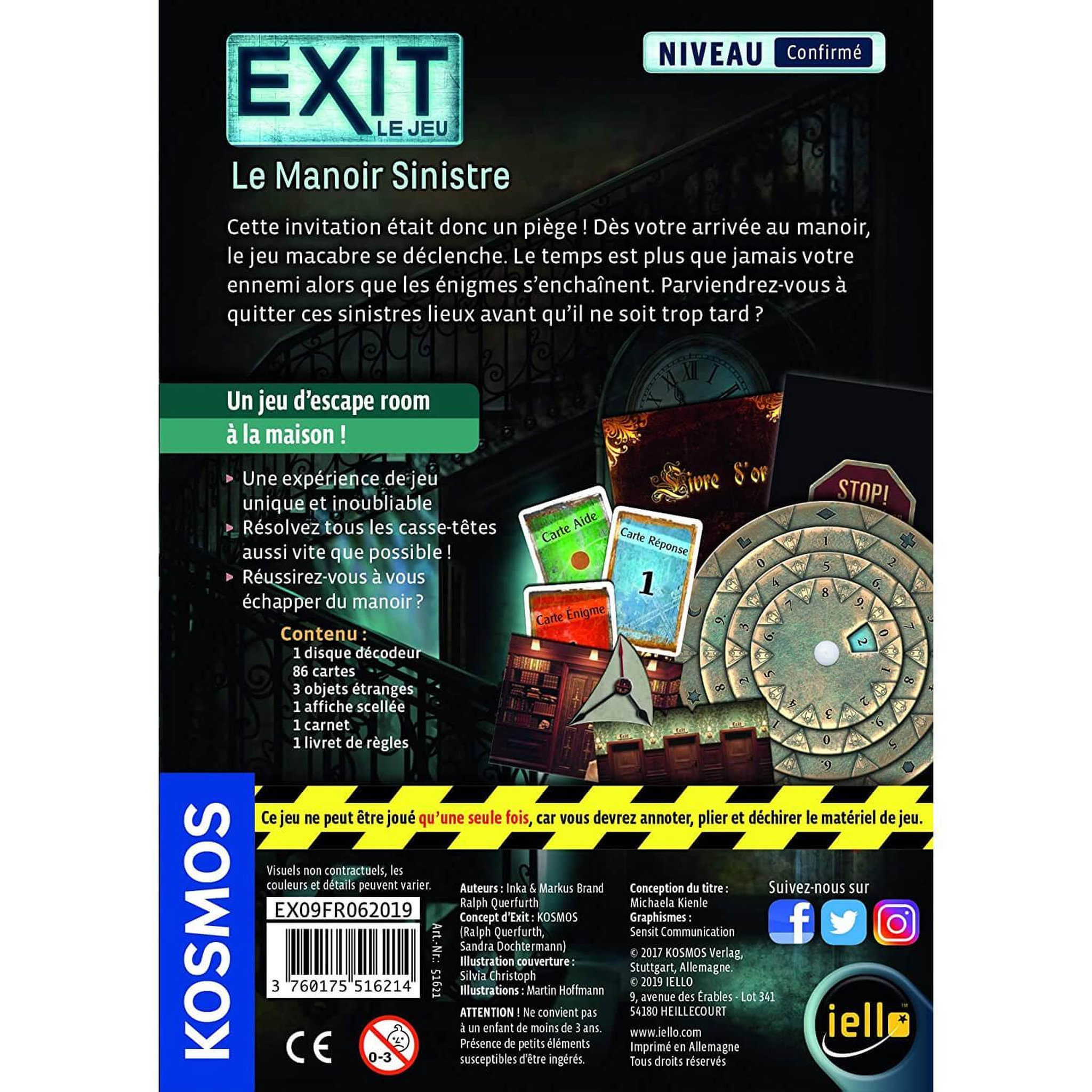 Voir la diapositive 3 : Iello Exit : le manoir sinistre