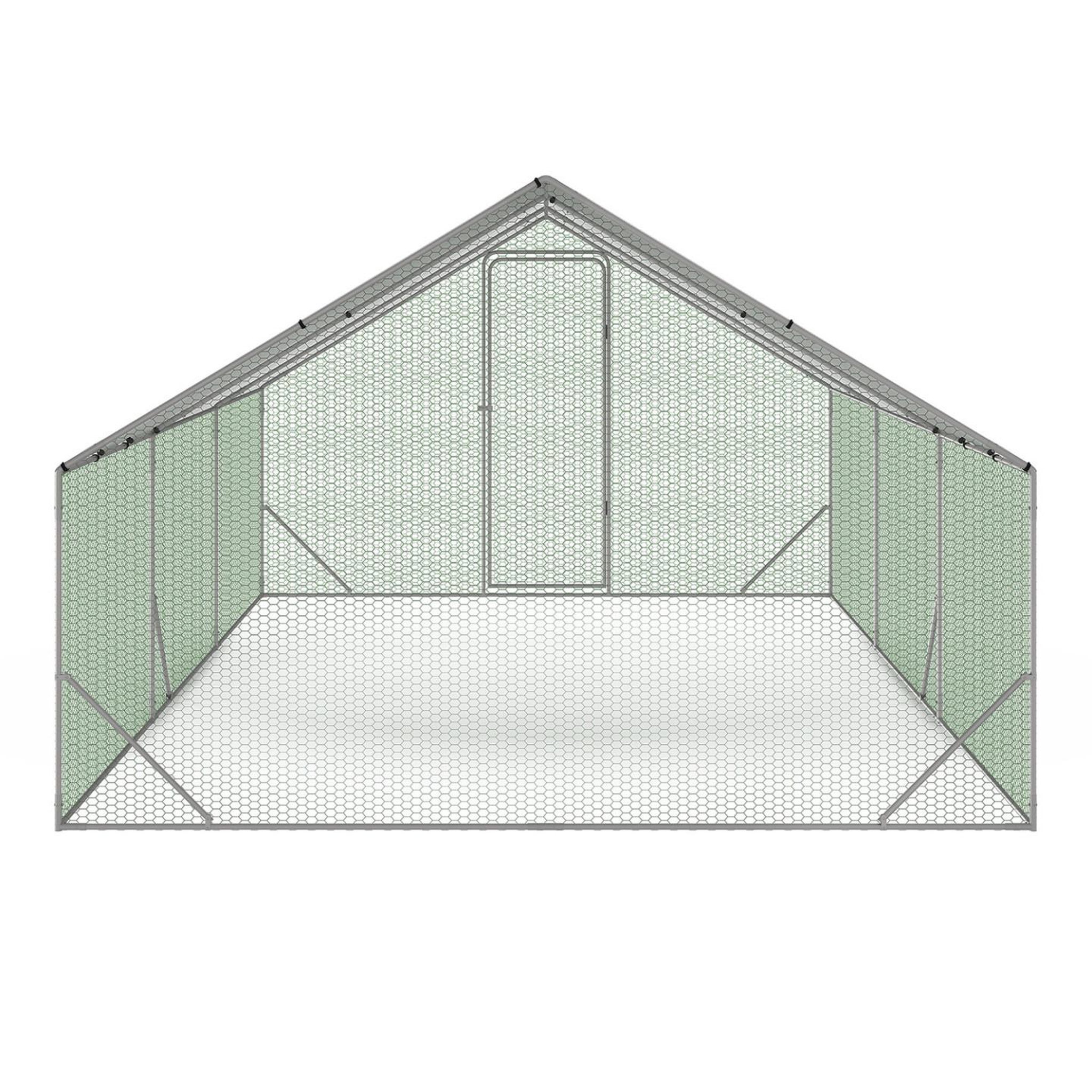 Voir la diapositive 5 : ID MARKET Enclos poulailler 18 m² parc grillagé 6x3 m acier galvanisé