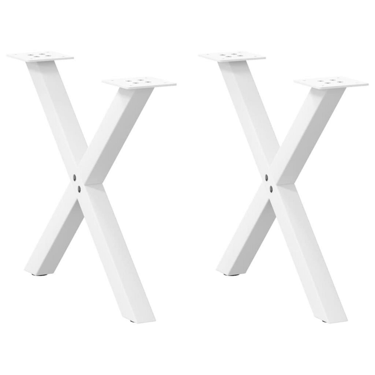 VIDAXL Pieds de table basse forme de X 2 pcs blanc 50x(42-43) cm acier