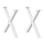 Voir la diapositive 1 : VIDAXL Pieds de table basse forme de X 2 pcs blanc 50x(42-43) cm acier