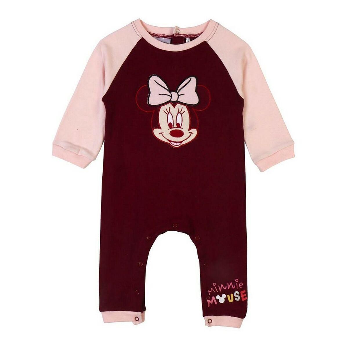 MICKEY Barboteuse à Manches Longues pour Bébé Minnie Mouse Bordeaux