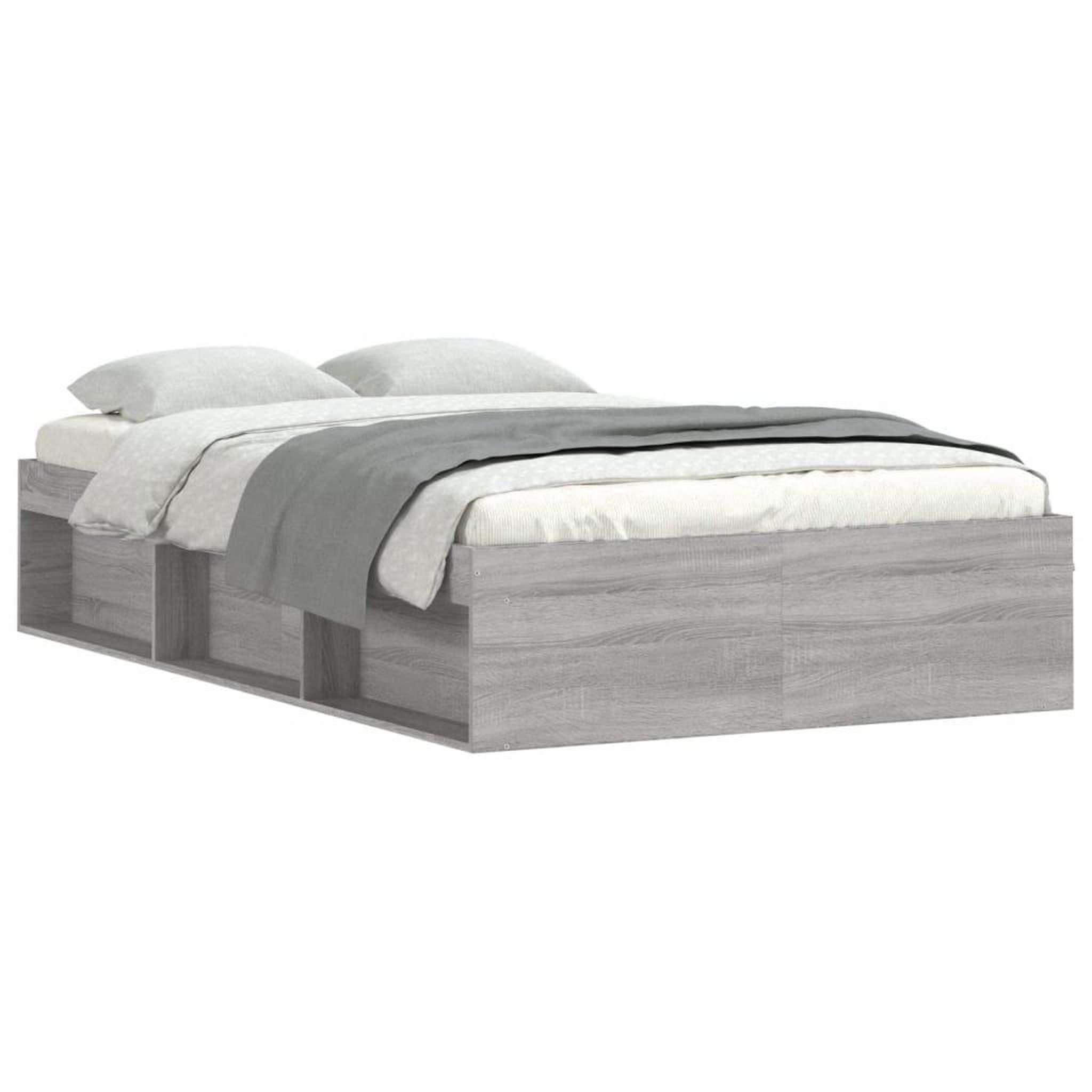 Voir la diapositive 2 : VIDAXL Cadre de lit sans matelas sonoma gris 120x200 cm