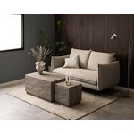 LISA DESIGN Pueblo - lot de 2 tables basses - effet marbre gris - 100 et 44 cm. Coloris disponibles : Gris
