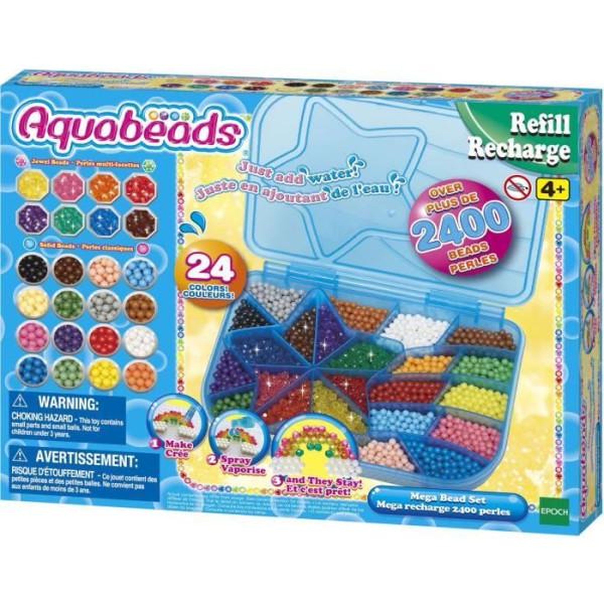 Voir la diapositive 5 : Aquabeads La méga recharge 2400 perles - aquabeads - 31502 - 24 couleurs