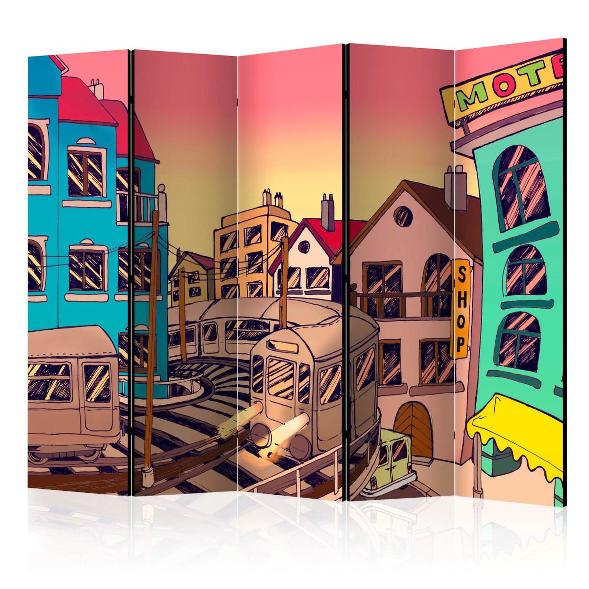 Paris Prix Paravent 5 volets  morning in a city  172x225cm