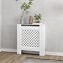 Voir la diapositive 2 : HOMCOM Cache-radiateur motif nid d'abeille - dim. 78L x 19l x 82H cm - MDF blanc