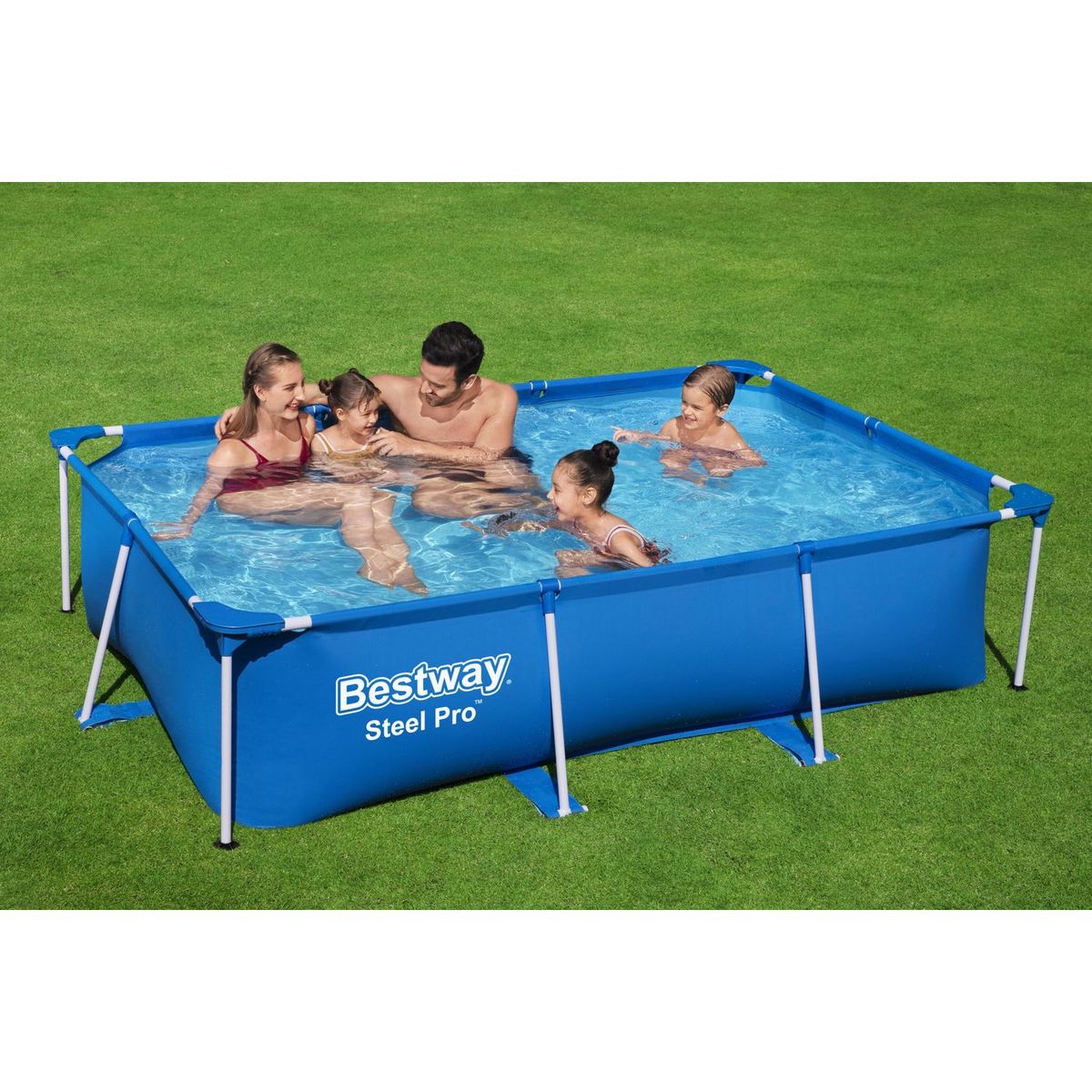 BESTWAY Piscine tubulaire rectangulaire - 259x170x61cm - STEEL MAX™