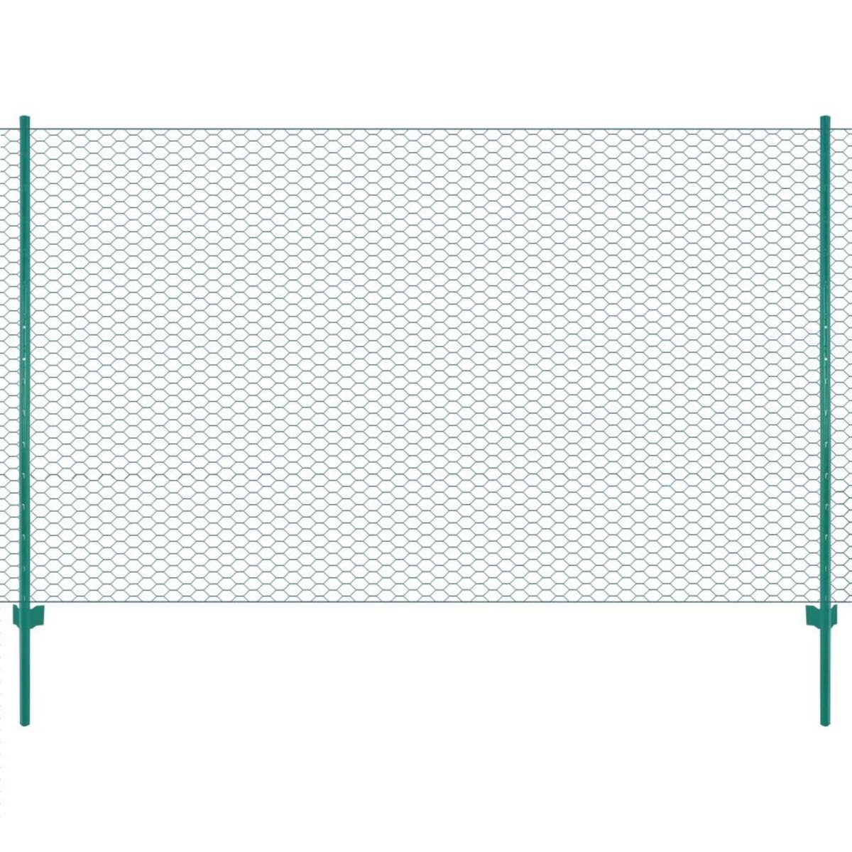 VIDAXL Cloture en grillage metallique avec poteaux Acier 25x2 m Vert