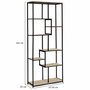 Voir la diapositive 4 : ID MARKET Etagère bibliothèque asymétrique 8 niveaux DETROIT design industriel 161 cm