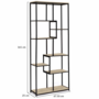 Voir la diapositive 4 : ID MARKET Etagère bibliothèque asymétrique 8 niveaux DETROIT design industriel 161 cm
