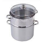 BAUMALU Couscoussier en inox 11L avec couvercle en verre