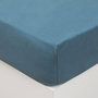 Voir la diapositive 1 : ATMOSPHERA Drap Housse bonnet 27 cm 100% Coton lavé 160x200 cm - Bleu Canard