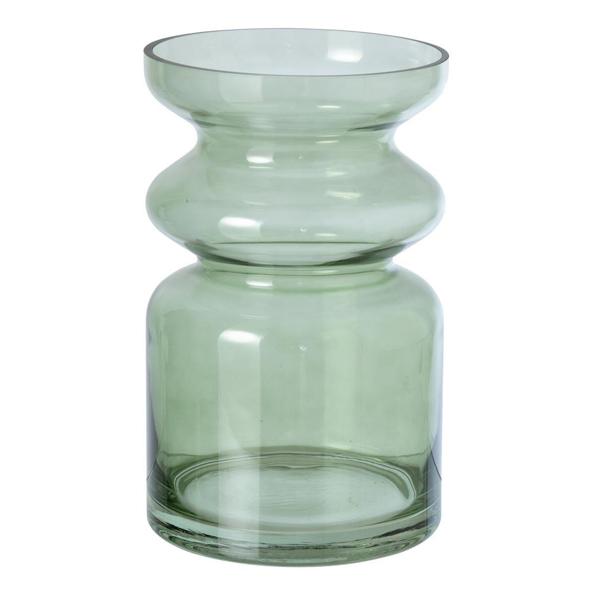 J-LINE Vase Design en Verre  Kurt  30cm Vert Olive