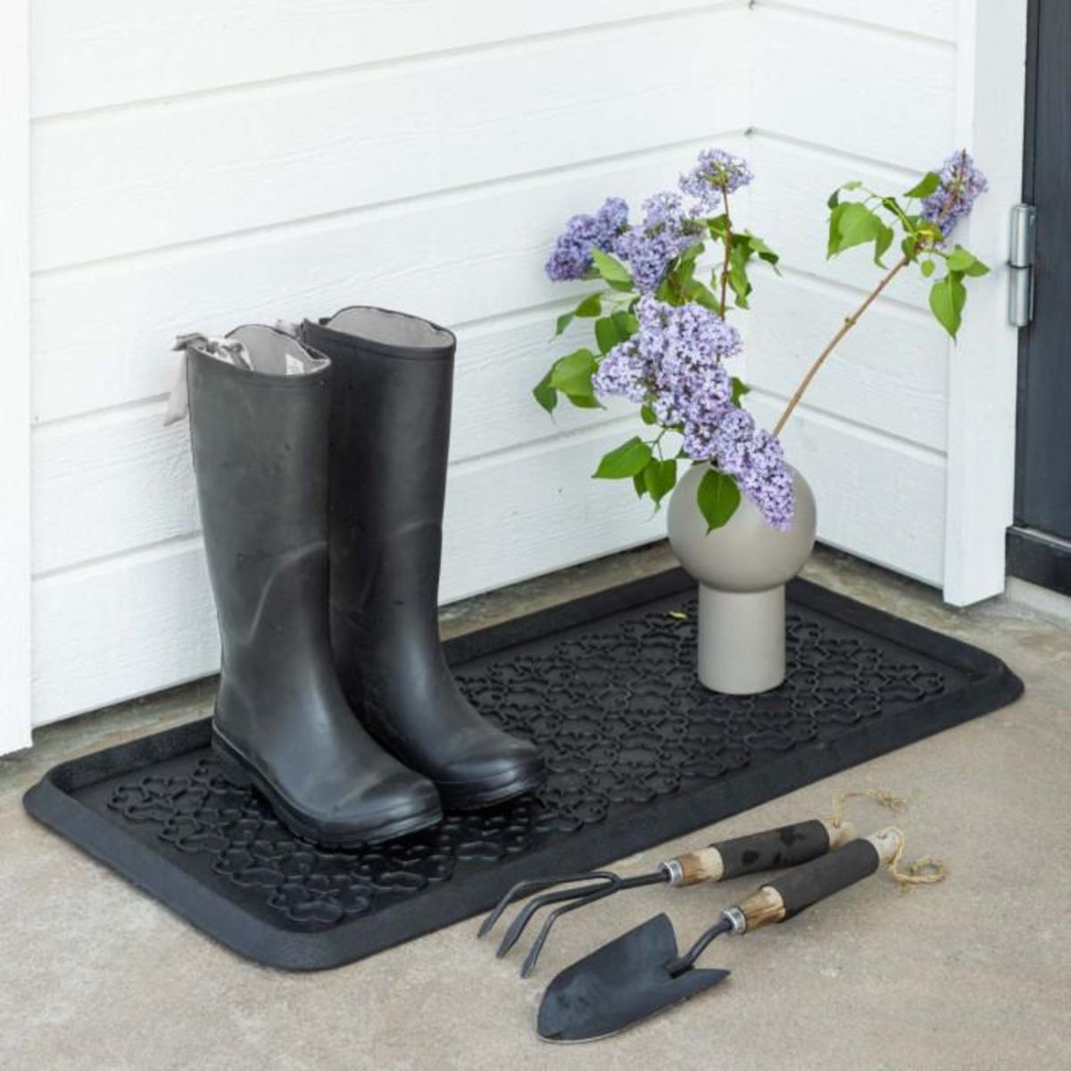 Paris Prix Paillasson en Caoutchouc  Gunnar  45x75cm Noir