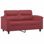 Voir la diapositive 3 : VIDAXL Ensemble de canapes 3 pcs et coussins rouge bordeaux similicuir