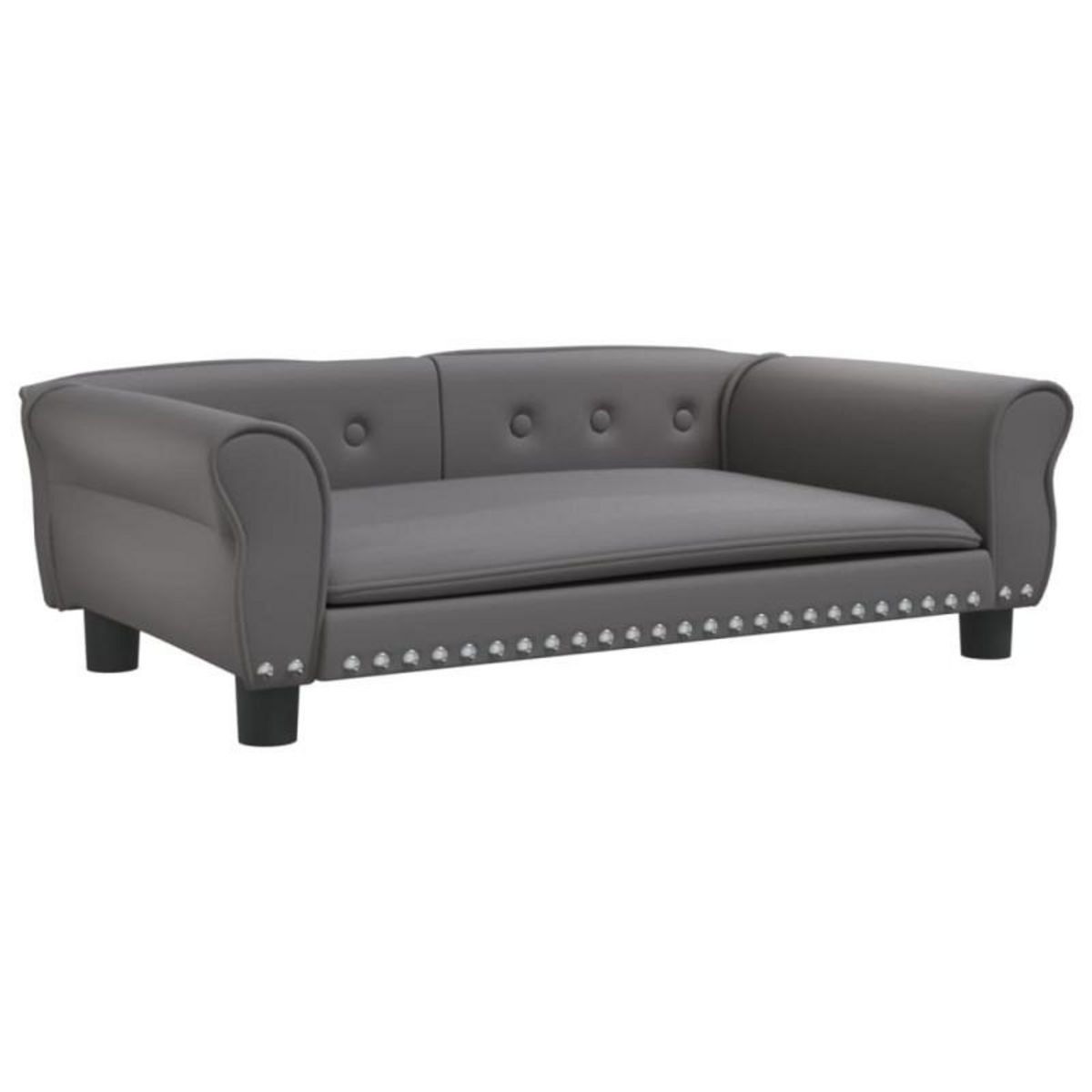 VIDAXL Lit pour chien gris 95x55x30 cm similicuir